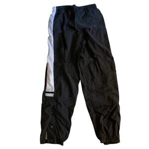 Vintage Nike Windbreaker Track Pants Mens Medium Black/White Snap Ankle Lined